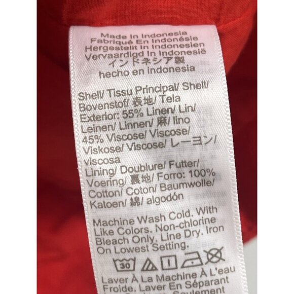 J Crew Red Linen Vest Button Old Money Classic Sz 4 - Picture 3 of 4